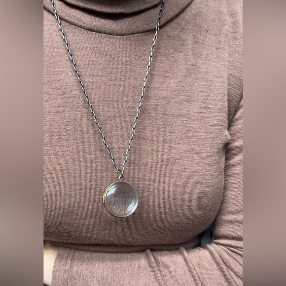 Antique Vintage Large Glass Locket - Picture 9 of 10